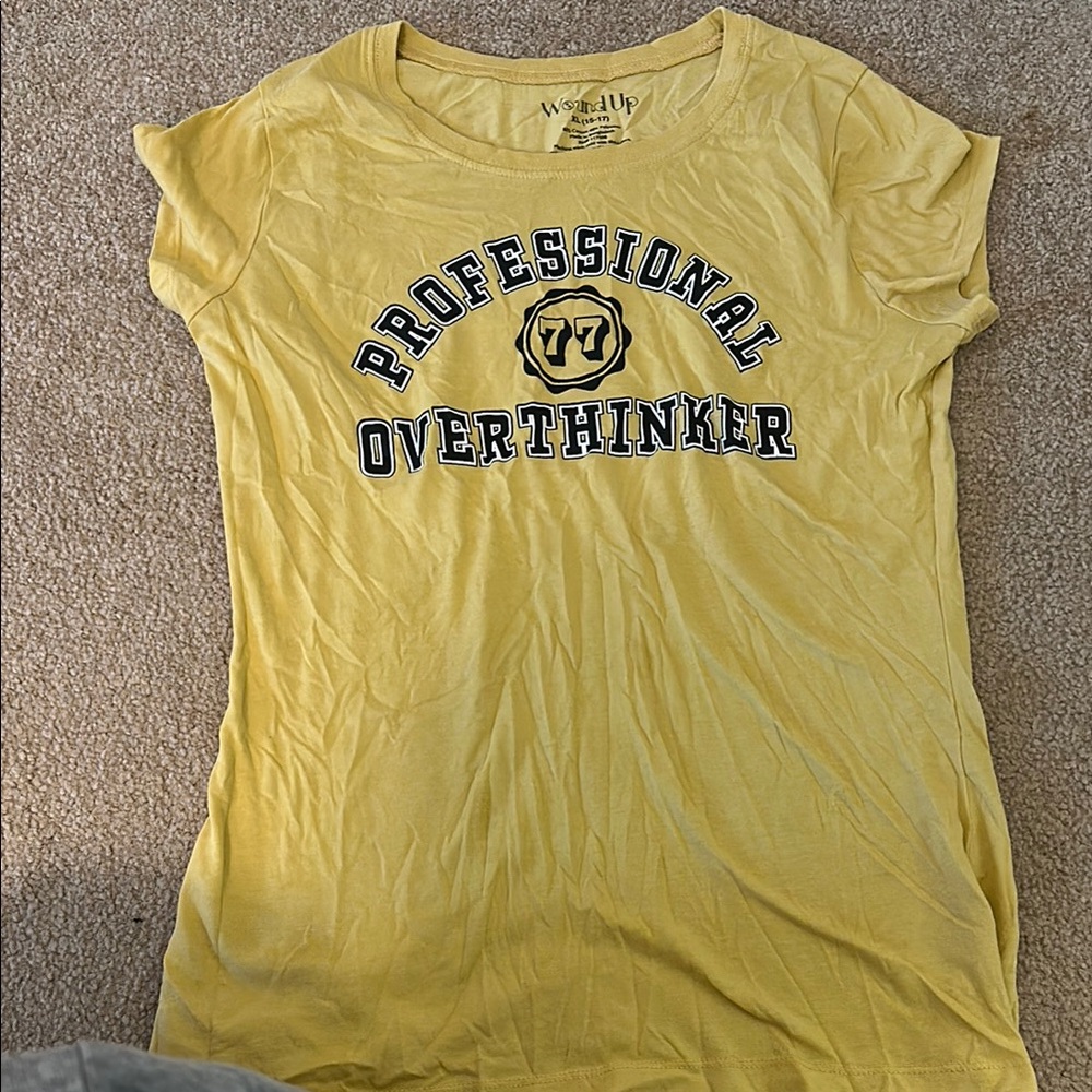 Wound Up Yellow Graphic Cap Sleeve Tee